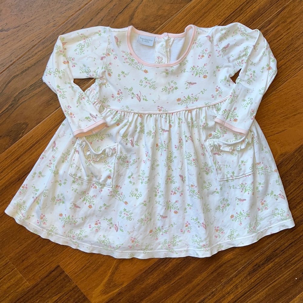 Squiggles Longsleeve Floral Knit Dress 3t